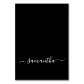 ブラックホワイト ガーリー シグネチャー 個別のプレースカード テーブルナンバー (正面)