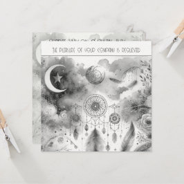 ブラックホワイト セレスチャル ムーンドリームキャッチャー ウェディング 招待状