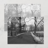 ブラックホワイト ニューヨーク セントラルパーク ポストカード (正面/裏面)