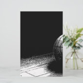 ブラックホワイト バスケットボール アート 便箋 (スタンド正面)