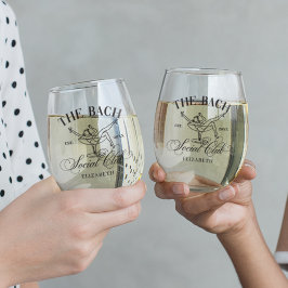 ブラックホワイト マーティニー ソーシャル クラブ ブライズメイド パーティー ステムなしワイングラス