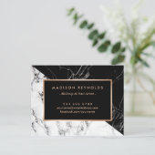 ブラックホワイト マーブル メイクアップ アーティスト アフターケア カード (スタンド正面)