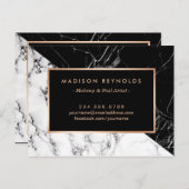 ブラックホワイト マーブル メイクアップ アーティスト アフターケア カード (正面/裏面)