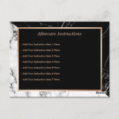 ブラックホワイト マーブル メイクアップ アーティスト アフターケア カード (裏面)