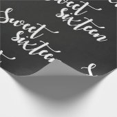 ブラックホワイト |甘い16 |誕生日ラッピング紙 ラッピングペーパー (角)