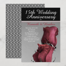 ブラックホワイト 15周年 結婚記念日 赤いバラ