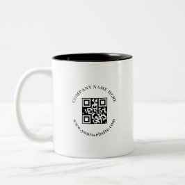 ブラックホワイトQRコードビジネスロゴプロモマグ ツートーンマグカップ