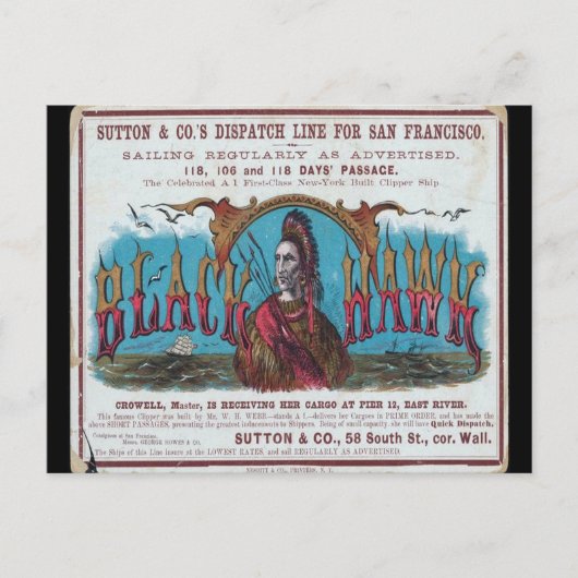 ブラックホーククリッパーセーリング ポストカード (正面)