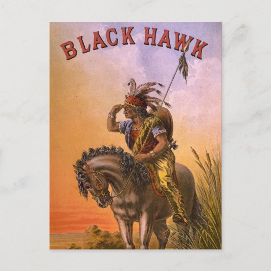 ブラックホーク先住民アメリカインディアン ポストカード (正面)