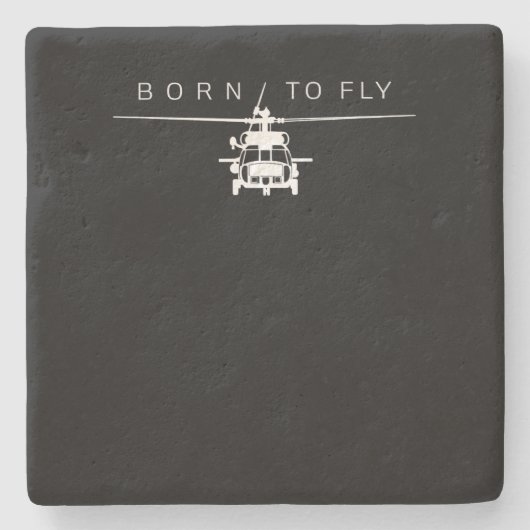 ブラックホーク軍隊航空ヘリコプターパイロットギフト ストーンコースター (正面)