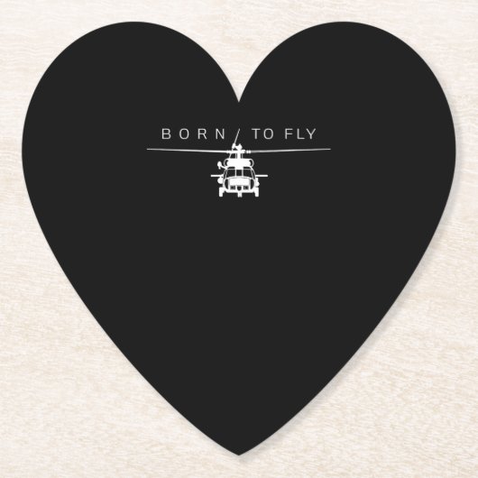 ブラックホーク軍隊航空ヘリコプターパイロットギフト ペーパーコースター (正面)