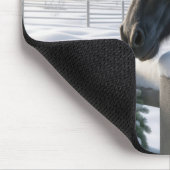 ブラックホースとクリスマスリース マウスパッド (コーナー)