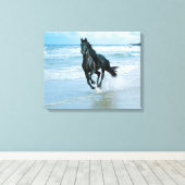 ブラックホースのキャンバス印刷 キャンバスプリント (インサイチュ (ウッドフロア))