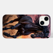 ブラックホースの美意識 スタイリッシュな動物アート Case-Mate iPhoneケース (裏面 (横))