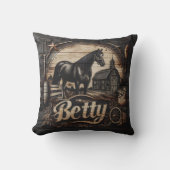 ブラックホースアットファームウィズネームベティ クッション (正面)