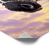 ブラックホースウマ科のファンタジーデジタルアート ポスター (角)