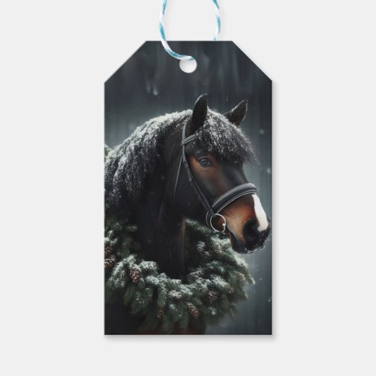 ブラックホースクリスマスリーススノーウィー牧場 ギフトタグ (正面)