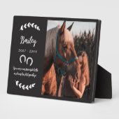 ブラックホースシューズ緑の写真馬碑 フォトプラーク (側面)