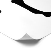 ブラックホースシルエットポニーホースシャドーシンプルド ポスター (角)