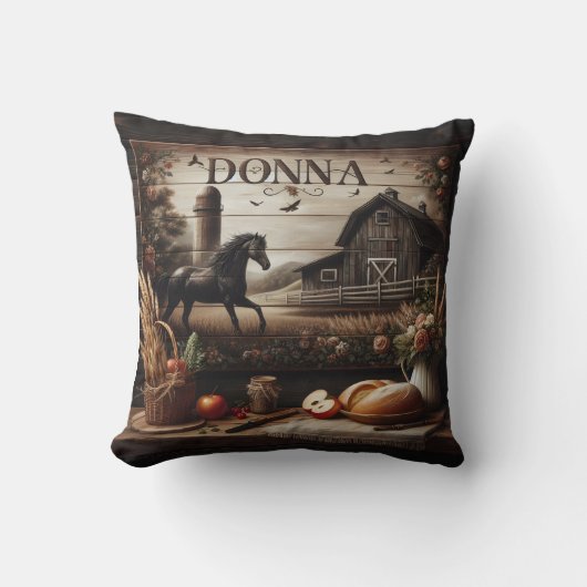 ブラックホースニアファームハウスアンドデコ素朴ール クッション (正面)