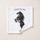 ブラックホースバスタオルカスタムズ文字 バスタオルセット (ウォッシュタオル)