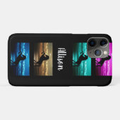 ブラックホースパープル、ブルー、ティール(緑がかった色)、ゴールデンスカイ&ウォーター Case-Mate iPhoneケース (裏面(横))