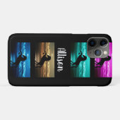 ブラックホースパープル、ブルー、ティール(緑がかった色)、ゴールデンスカイ&ウォーター Case-Mate iPhoneケース (裏面(横))