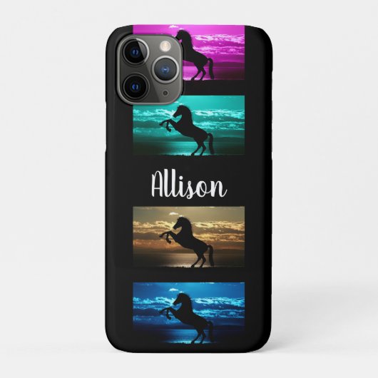 ブラックホースパープル、ブルー、ティール(緑がかった色)、ゴールデンスカイ&ウォーター Case-Mate iPhoneケース (裏)