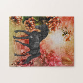 ブラックホースフラワーズアートファンタジー ジグソーパズル (横)