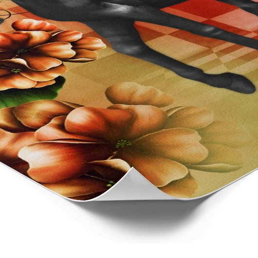 ブラックホースフラワーズアートファンタジー ポスター (角)