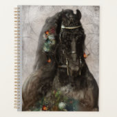 ブラックホースフリシアンホース – カレンダー、プランナー プランナー手帳 (正面)