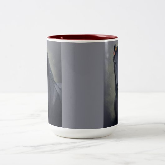 ブラックホースフリシエン – コーヒーマグ、カップ ツートーンマグカップ (中央)