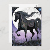 ブラックホースフルムーンハロウィーン ポストカード (正面/裏面)