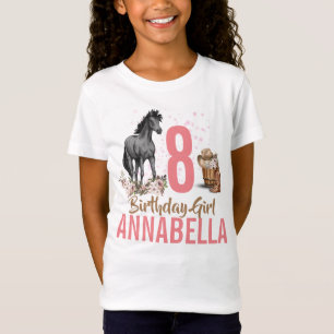 ブラックホースフローラ誕生日女子 Tシャツ