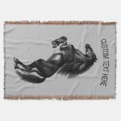 ブラックホースブランケットとカスタム文字 スローブランケット (正面)