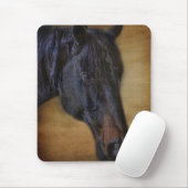 ブラックホースポートレートオン素朴パーチメント効果 マウスパッド (マウス)