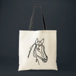 ブラックホースラインアートスケッチキャンバスのトートバッグ トートバッグ<br><div class="desc">ブラックホースラインアートスケッチキャンバスのトートバッグ。動物デザインカスタム文字オプション。トレンディーギフトアイディア馬好き、ライダー、ブリーダー、女性のカーボーイ、馬術スポーツ等</div>