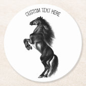 ブラックホース紙コースターカスタム文字 ラウンドペーパーコースター (正面)