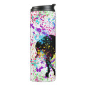 ブラックホース絵を描（ばちゃばちゃ）跳ねる タンブラー (回転左)