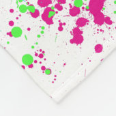 ブラックホース絵を描（ばちゃばちゃ）跳ねる フリースブランケット (角)