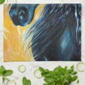 ブラックホース絵画ズ キッチンタオル (折り畳み)