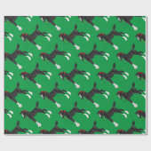 ブラックホース荷車を引くフォールクリスマス ラッピングペーパー (フラット)