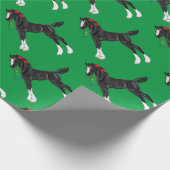 ブラックホース荷車を引くフォールクリスマス ラッピングペーパー (角)