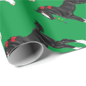 ブラックホース荷車を引くフォールクリスマス ラッピングペーパー (ロールコーナー)