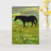 ブラックホース誕生日 カード (黄色い花)