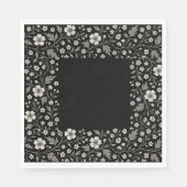 ブラックホーソーンフローラ境界デザイン スタンダードランチョンナプキン (正面)