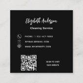 ブラックホームクリーニングサービスQRコード スクエア名刺 (裏面)