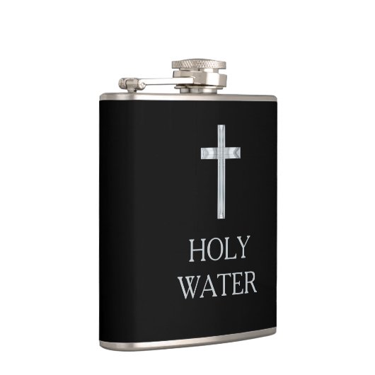 ブラックホーリーウォーター銀十字架おもしろい引用文 フラスク (右)