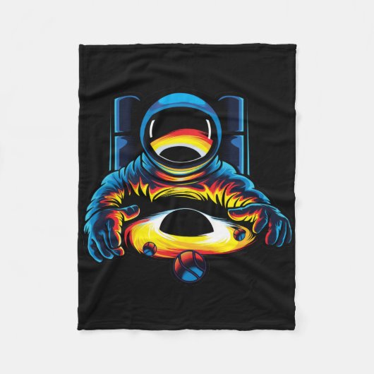 ブラックホールと宇宙飛行士 フリースブランケット (正面)