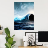 ブラックホールと海 | AIアートポスター ポスター (ホームオフィス)